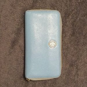 Tory Burch Baby Blue Leather Wallet
